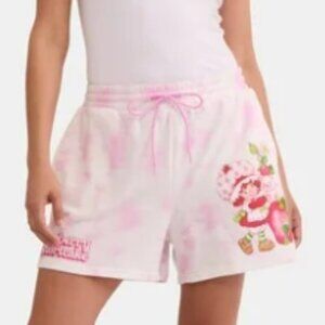 EUC Strawberry Shortcake Drawstring Lounge Shorts | Pink / White Tie Dye size XL
